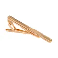 Classic gold business tie clip with diagonal engraved stripes for men's dress shirts - Gold