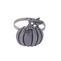 Anillo para servilletas de calabaza en metal plateado envejecido para Halloween - Calabaza Plateada Retro (Z1066-1)