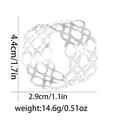 Silver alloy napkin ring dimensions showing 4.4cm height and 2.9cm width on white background - Precision Round Hole Style (Z1336-4-SI)
