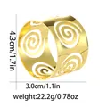 Golden hollow spiral napkin ring with dimensions 4.3x3.0cm and weight 22.2g details - Spiral Hollow Style (Z1336-1-GO) / Gold