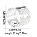 Detailed view of silver hollow spiral napkin ring with dimensions 4.3cm by 3.0cm - Spiral Hollow Style (Z1336-1-SI) / Silver