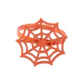 Servilletero de metal naranja con diseño de telaraña para decoración de mesa de Halloween - Telaraña Naranja (Z1067-3)