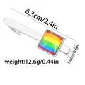 Specifiche dettagliate sulle dimensioni del fermacravatta arcobaleno con misure e peso - Stile Quadrato (T1091-1)