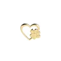 Fibbia per foulard in metallo dorato lucido con motivo a cuore e zampa - Spilla a Cuore Zampa Dorata (C1289-GO) / Oro