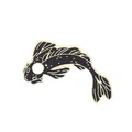 Fashionable black and gold koi fish enamel brooch with starry sky patterns and golden lines - Black Gold Koi Brooch (C1502-1)