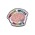 Mental Health Matters Emaille-Anstecknadel mit Regenbogen-Text und Gehirn-Illustration - Psychische Gesundheit Gehirn (C2553)