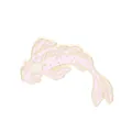 Dettaglio di una spilla smaltata a forma di carpa koi con stelle rosa e cornice oro - Spilla Pesce Koi Stellato Rosa (C1502-3)
