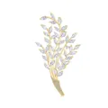 Elegant gold leaf brooch with marquise-cut zircons for formal evening wear - Gold Natural Branch (K1068-GO)