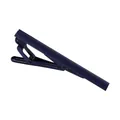 Classic dark blue matte finish tie clip with professional metal spring lever design - Dark Blue