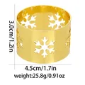 Servilletero dorado con copo de nieve calado y medidas para decoración de mesa navideña - Estilo de Copo de Nieve de Oro (Z1339-GO)