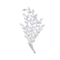 Elegant silver branch brooch with marquise-cut crystal leaves in a radiant nature-inspired design - Silver Natural Branch (K1068-SI)