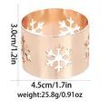 Servilletero de copo de nieve oro rosa con altura 3,0 cm y diámetro de 4,5 cm - Estilo de Copo de Nieve de Oro Rosa (Z1339-ROGO)