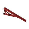Polished ruby red metal necktie clip with smooth finish for men business suits - Red