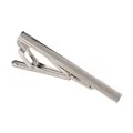 Polished silver tie clip with creative blue stripes for business suit accessory - Silver