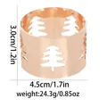 Dimensiones detalladas del servilletero árbol de Navidad oro rosa, diámetro de 4,5 cm - Estilo de Árbol de Navidad de Oro Rosa 1 (G1340-ROGO)