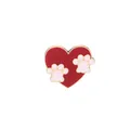 Enamel heart and paw print brooch in red and pink with gold metal trim - C1360RE Heart Brooch