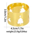 Detalle de servilletero dorado calado, dimensiones 4,5 cm de diámetro y 3,0 cm de altura - Estilo de Árbol de Navidad de Oro 2 (G1341-GO)