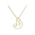 Detailed close-up of a golden minimalist sloth pendant necklace with polished finish - Minimalist Hollow Sloth Pendant Necklace (A1870GO) / Gold