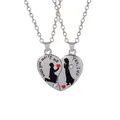 Detail of couple heart pendant with Will you marry me and Yes I do engraving - Style A2926