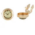 Vintage Manschettenknöpfe aus Gold mit römischen Ziffern und Weltkarten-Design für Herren - Vintage Römische Ziffern Schmetterling Karte Stil (B1582-1)