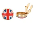 Polished gold cufflink cover featuring the classic Union Jack flag design with a glossy finish - UK Flag (B1579-1)