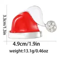Detailed view of Santa hat brooch with dimensions 4.9cm by 3.3cm and rhinestone inlay - Silver