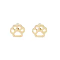 Boucles d'oreilles dorées avec empreinte de patte ajourée et finition métallique brillante - Boucles d'Oreilles Clous Patte Ajourée Or (F1050GO)