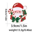Detailansicht der Weihnachtsmann-Emaille-Anstecknadel mit Maßen 4,0cm x 3,9cm und 13,3g - C2732-4 / Legierung