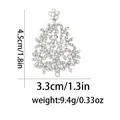 Sparkling Christmas tree brooch with dimensions 4.5cm by 3.3cm and 9.4g weight details - Floral Tree Rhinestone (C2733-23) / Silver