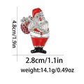 Detail view of Santa Claus brooch with red enamel finish and sparkling rhinestones - Santa Rhinestone Style (C2733-5) / Silver