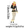 Vintage circus clown brooch with enamel and crystals on a polished gold alloy base - C2741-22