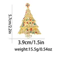 Detailed size specifications for the enamel Christmas tree brooch with dimensions and weight - Gold