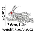 Detailliertes Größendiagramm der Kaninchen-Brosche mit Maßen von 2,3 cm mal 3,6 cm - Silber Weißer Stein Hase Stil (C2746-1)