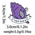 Purple conch hand enamel pin with size specs: 3.4cm height, 3.0cm width, 5.5g weight - Purple Conch Style (C2736-1)