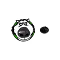 Cute cartoon husky enamel pin with funny expression on green background for backpacks - Angry Expression (C2766-1)