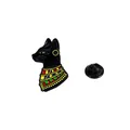 Niedliche ägyptische Bastet-Katze Emaille-Pin-Anstecknadel mit farbigem Halsband - Ägyptische schwarze Katze (C2775-2)