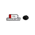 Pin de esmalte My Social Battery 1% en negro y rojo con cierre de mariposa - Estilo de Batería Social 1% (C2772-1)