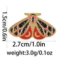 Exquisite red and pink moth enamel brooch pin with celestial gold celestial patterns - Red Black Star Moth (C2740-3)