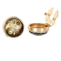 Goldene Vintage Manschettenknöpfe mit Yin-Yang-Rosenmuster unter einer Glaskuppel - Yin Yang Rose