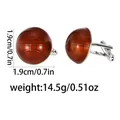 Oranje basketbal manchetknopen met zilveren voet en 1,9 cm diameter specificaties - Basketbalthema