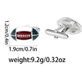 Amerikaanse voetbal manchetknopen in rood en wit emaille met draaibare sluiting - Gekleurd American Football Ontwerp