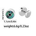 Polished silver cufflinks with iridescent abalone shell inlay and center black detail - P1111-1 / Copper