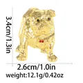 Spécifications détaillées de la broche bouledogue en métal doré avec dimensions exactes - Bulldog-Gold