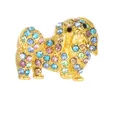 Exquisite vergoldete Hundebrosche mit leuchtenden bunten Strasssteinen für Damen - Gold Hund Stil (2731-6-GO)