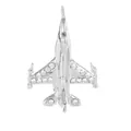 Polished silver airplane pendant with zircon wings in a minimalist fighter jet design - Silver Fighter Jet Style (C2745-1) / Silver