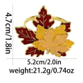 Golden maple leaf napkin ring with red and orange enamel finish for festive table decor - Z1342 Style (Z1342)