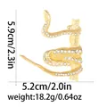 Sparkling snake brooch with white rhinestones on gold metal base, size 5.9cm by 5.2cm - Gold Snake Style (C2731-7-GO)