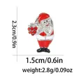 Cute Santa Claus brooch in red enamel with shiny rhinestones for Christmas accessories - Santa Claus Style (C2733-1) / Silver