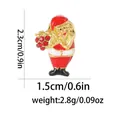 Cartoon Santa Claus brooch with red rhinestones and measurements 2.3cm by 1.5cm - Santa with Bag Style (C2733-2) / Gold