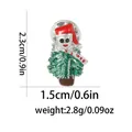 Cartoon Christmas tree and Santa hat enamel brooch pin measuring 2.3cm by 1.5cm - Santa and Tree Style (C2733-3) / Red/Green